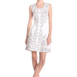 BCBG Wilma Embroidered Floral A Line Dress